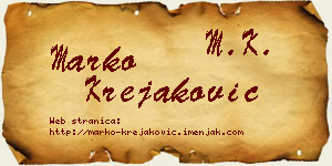 Marko Krejaković vizit kartica